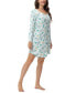 Фото #4 товара Women's Long Sleeve Henley Sleepshirt Nightgown