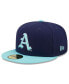 Фото #3 товара Men's Navy, Light Blue Arkansas Razorbacks 59FIFTY Fitted Hat