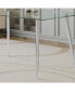 0.32" Thick Tempered Glass Top Dining Table With Silver Stainless Steel Legs