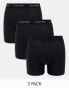 Фото #1 товара Calvin Klein cotton stretch boxer briefs 3 pack in black with coloured logo