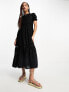 Фото #1 товара New Look broderie smock midi dress in black