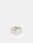 ASOS DESIGN signet ring with octagon top in silver tone Серебристый, 2XL - фото #1