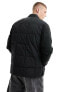 Jack & Jones Premium hybrid puffer jersey jacket in black