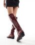 Фото #6 товара Public Desire Serpentine western boot with embroidery in burgundy