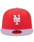 Фото #3 товара Men's Red and Lavender New York Mets Spring Color Two-Tone 59FIFTY Fitted Hat