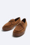 Split suede deck shoes