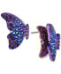 ფოტო #1 პროდუქტის Two-Tone Pavé Butterfly Stud Earrings