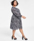 Фото #3 товара Plus Size Animal-Print Kate Midi Dress