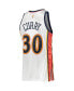 Фото #2 товара Men's Stephen Curry White Golden State Warriors 2009-10 Hardwood Classics Authentic Player Jersey