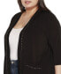 Фото #4 товара Black Label Plus Size Embellished Open-Front Knit Cardigan Sweater