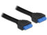 Delock 0.45m USB 3.0 19-p F/F - 0.45 m - IDC - IDC - Black