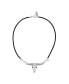 ფოტო #1 პროდუქტის Southwestern Sterling Silver Longhorn Skull Leather Necklace, 17 or 20 Inches