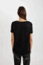 Kadın T-shirt Siyah W9578az/bk81