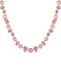 Фото #1 товара T Tahari gold-Tone Pink and Lilac Violet Glass Stone Statement Necklace