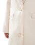 Lioness formal wool look maxi coat in cream