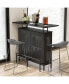 Фото #4 товара 4-Tier Liquor Bar Table with 6 Glass Holders and Metal Footrest