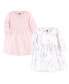 ფოტო #1 პროდუქტის Toddler Girls Cotton Long-Sleeve Dresses 2pk, Glitter Unicorn