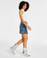 ფოტო #3 პროდუქტის Women's Vivette Raw-Hem Denim Cargo Skirt