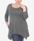 Фото #2 товара Plus Size Makayla Scoop Neck Tunic Top