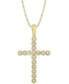 ფოტო #1 პროდუქტის Diamond Cross 18" Pendant Necklace (1/8 ct. t.w.) in 10k Gold