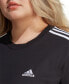 Платье-футболка для женщин adidas Plus Size Essentials 3-Stripes Boyfriend Черный, 2X - фото #4