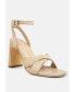 ფოტო #1 პროდუქტის heeri Womens metallic lined slim block heel sandals