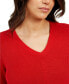 Фото #2 товара Charter Club Women's V Neck Sweater Long Sleeve Ravishing Red M