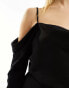 Фото #4 товара River Island cold shoulder slip dress in black