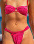 Фото #4 товара South Beach x Misha Grimes ruched side bikini bottom in pink glitter