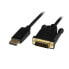Фото #1 товара StarTech.com 3ft (1m) DisplayPort to DVI Cable - 1080p Video - Active DisplayPort to DVI Adapter Cable - DisplayPort to DVI-D Cable Converter Single Link - DP 1.2 to DVI Monitor Cable - 0.9 m - DisplayPort - DVI-D - Male - Male - Straight