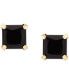 ფოტო #3 პროდუქტის Onyx Stud Earrings in 14k Gold