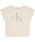 ფოტო #1 პროდუქტის Big Girls Overlap Striped Monogram Top