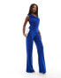 Фото #1 товара AX Paris slinky one shoulder wide leg jumpsuit in cobalt blue