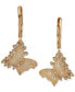 Gold-Tone White Pavé Butterfly Drop Earrings