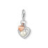 Thomas Sabo Charm-Anhänger Herzen mit Perle 925 Sterlingsilber vergoldet Roségold Süßwasserzuchtperle Zirkonia