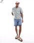 Hollister short sleeve revere collar geometric print poplin shirt boxy fit in light blue Синий, S - фото #2