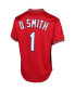 Фото #2 товара Men's Ozzie Smith Red St. Louis Cardinals Cooperstown Mesh Batting Practice Jersey