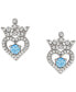 ფოტო #11 პროდუქტის Cubic Zirconia Princess Tiara Heart Stud Earrings in Sterling Silver