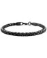 ფოტო #1 პროდუქტის EFFY® Men's Hematite Woven Nylon Cord Bracelet in Black PVD-Plated Sterling Silver