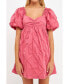 ფოტო #1 პროდუქტის Women's TEXTURED BABYDOLL DRESS