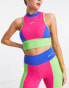 Фото #1 товара Daisy Street Active Neon sleeveless high neck crop top in pink