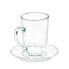 Фото #2 товара Чашка с тарелкой Прозрачный Cтекло 200 ml (6 штук)