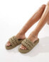 Public Desire Hattie woven flat slider in khaki