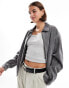 Фото #1 товара JJXX oversized collared bomber jacket in washed grey