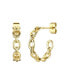 14k Gold Plated Sterling Silver Modern Chain Link C-Hoop Earrings