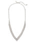 ფოტო #1 პროდუქტის Silver-Tone Crystal Pavé Choker Necklace, 12" + 3" extender, Created for Macy's