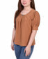 Фото #3 товара Petite Short Sleeve Balloon Sleeve Top