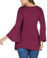 ფოტო #2 პროდუქტის Women's Bell Sleeve Flared Tunic Top