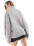 NA-KD knitted jumper with arm detail in grey 2XS - фото #7