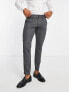 ONLY & SONS slim fit smart herringbone jersey trousers in grey